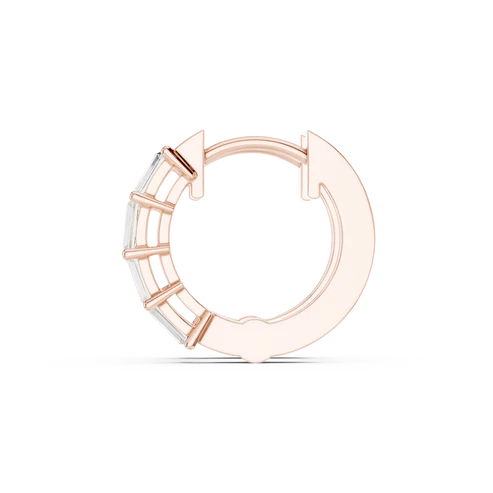 Deco Orbit Emerald Diamond Hoop Earrings