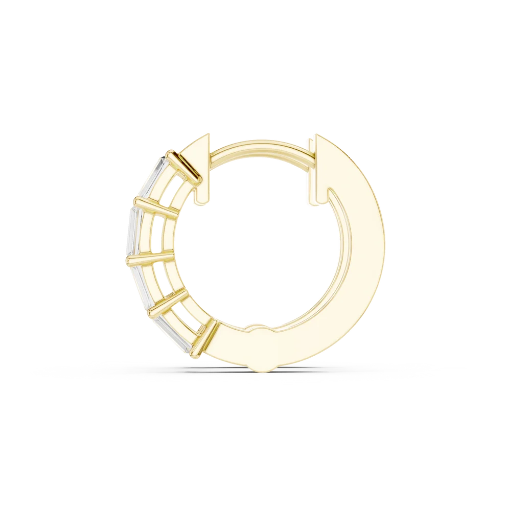 Deco Orbit Emerald Diamond Hoop Earrings