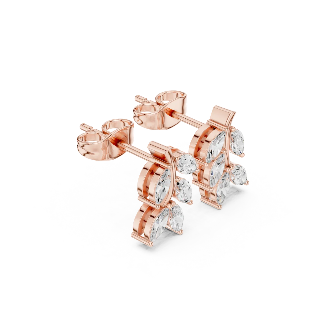 Woodland Sprig Marquise Diamond Earrings
