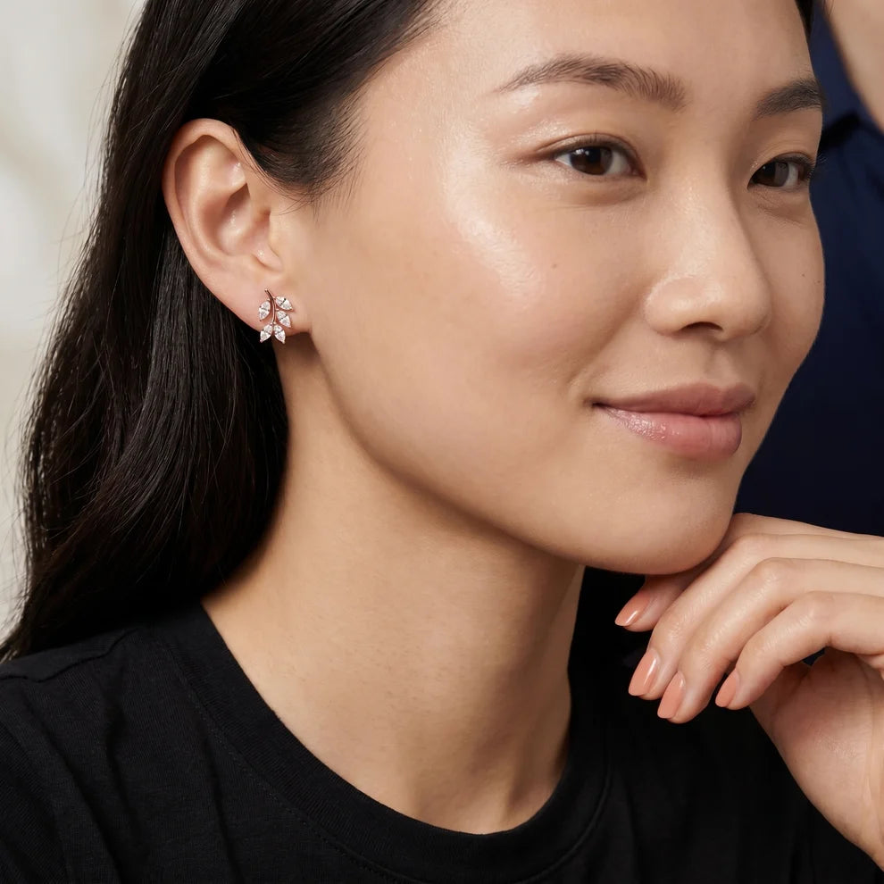 Woodland Sprig Marquise Diamond Earrings