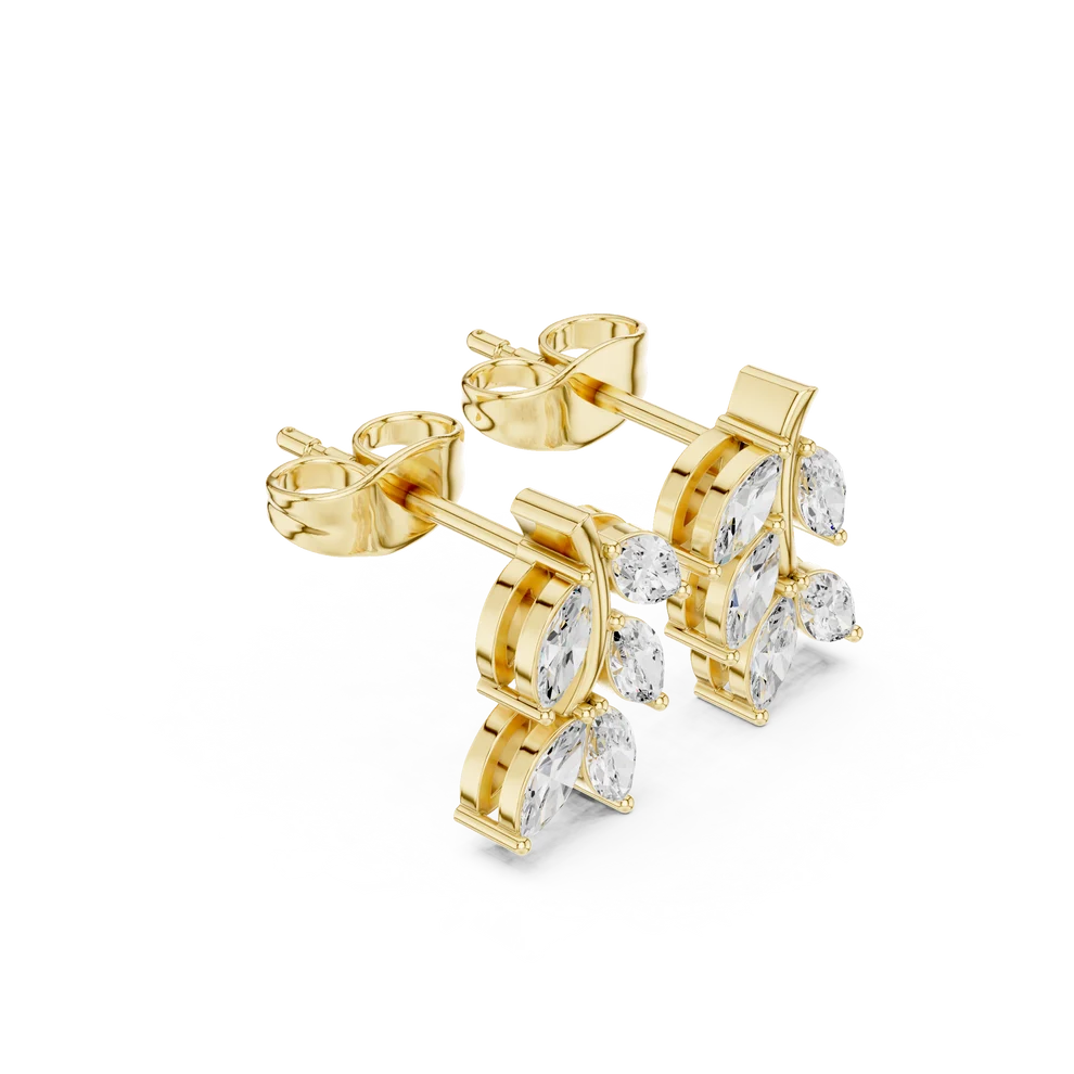 Woodland Sprig Marquise Diamond Earrings