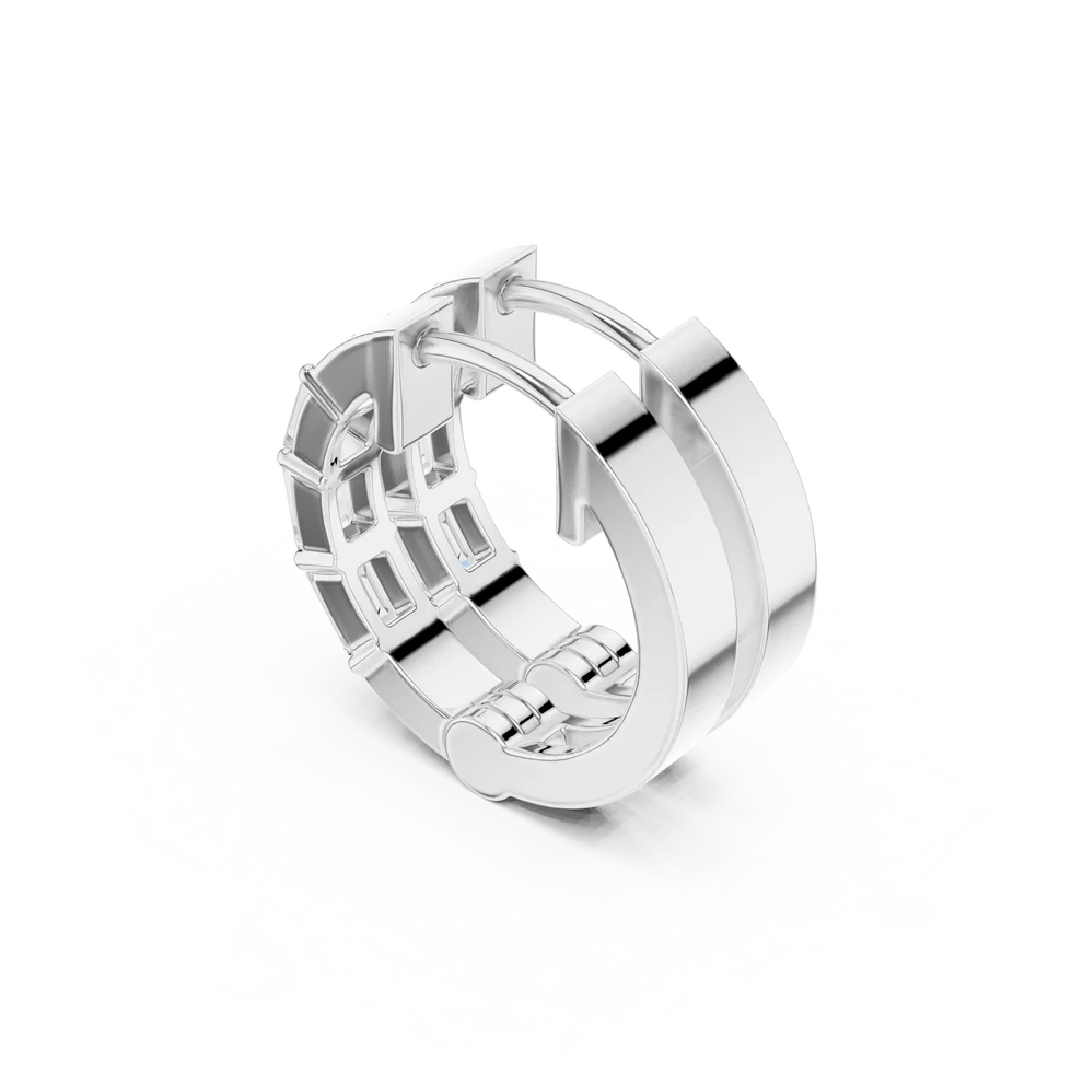 Stella Emerald Diamond Huggie Hoop Earrings