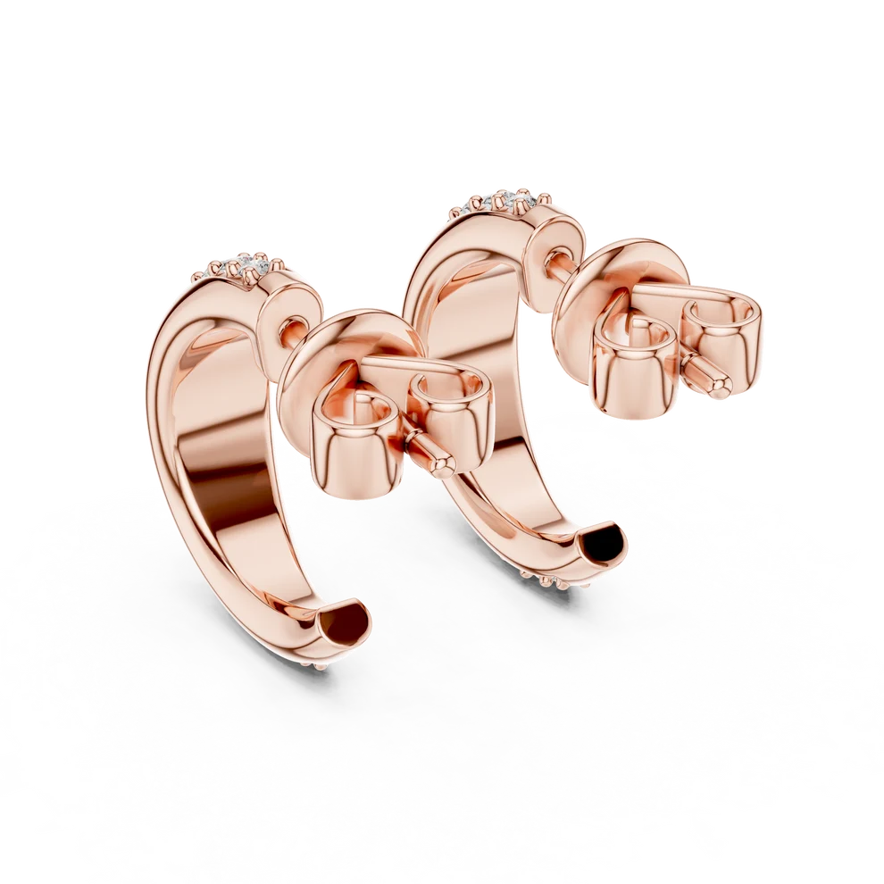Lia Round Diamond Huggie Hoop Earrings