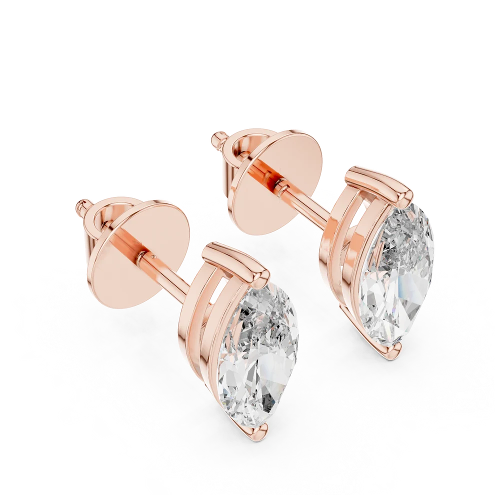 Almond Bloom Marquise Diamond Earrings