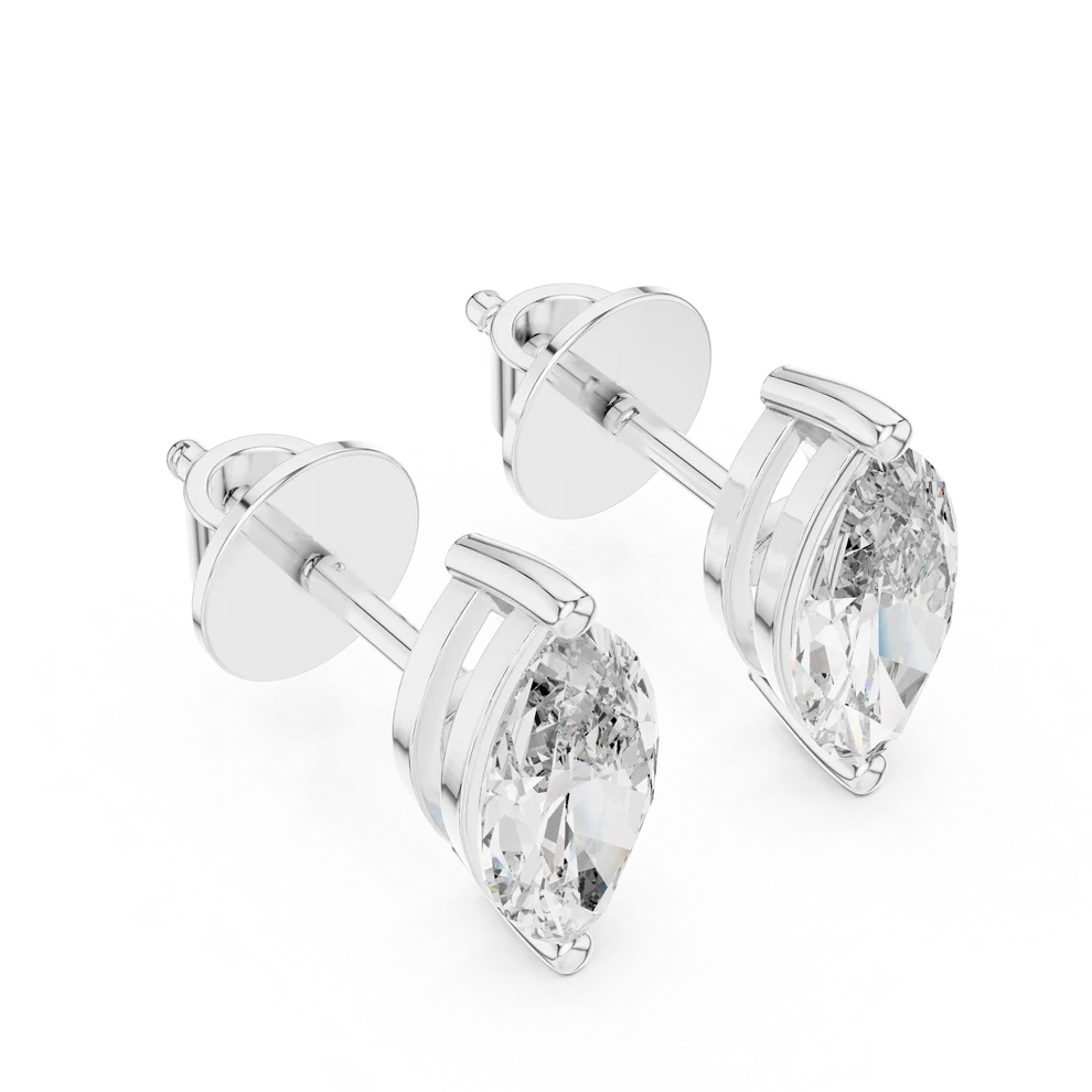 Almond Bloom Marquise Diamond Earrings