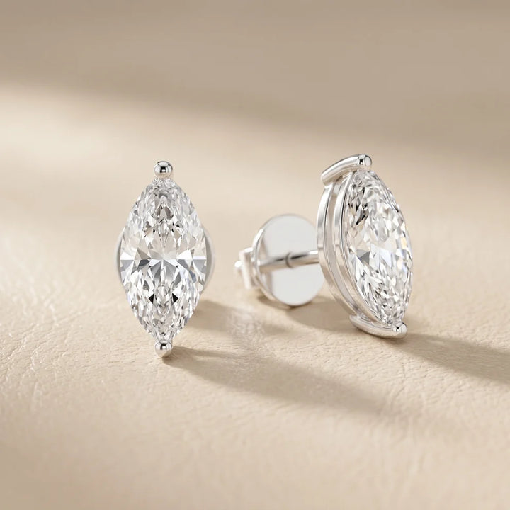 Almond Bloom Marquise Diamond Earrings
