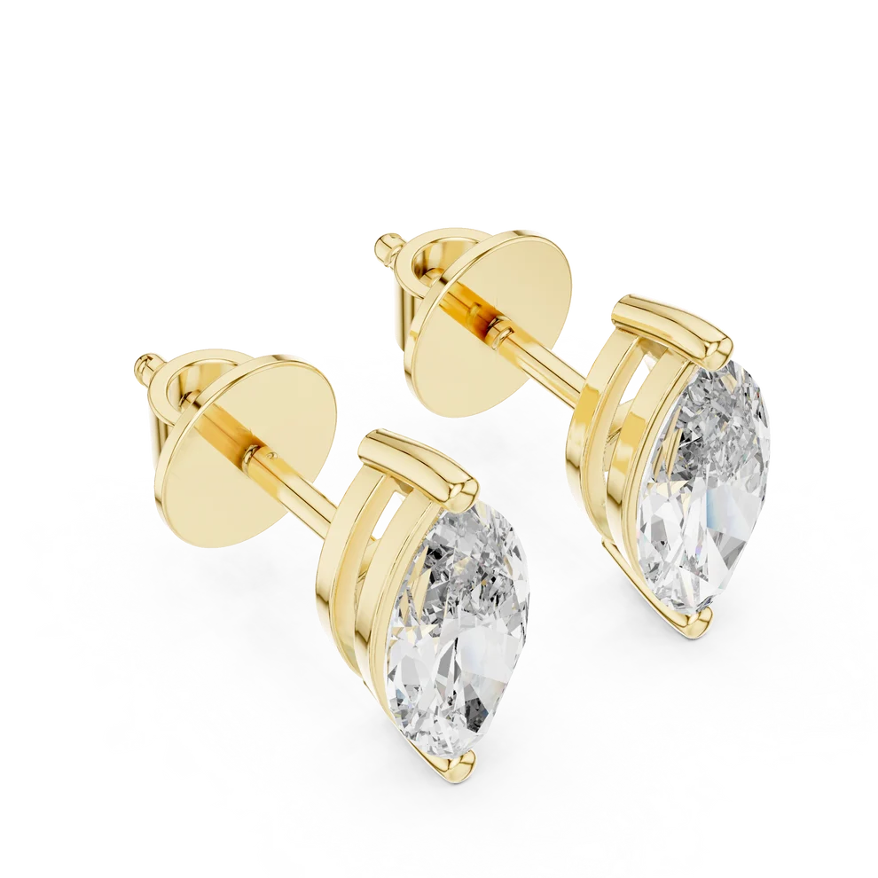 Almond Bloom Marquise Diamond Earrings
