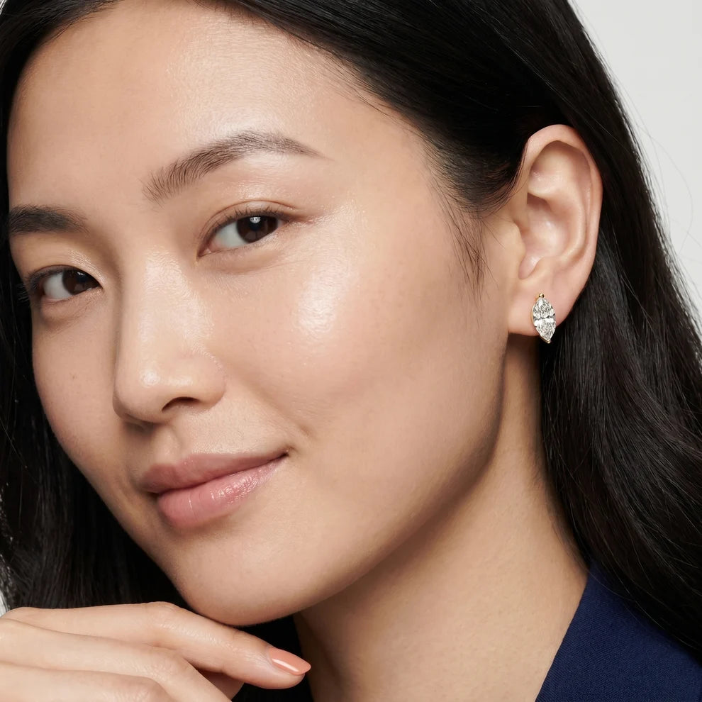 Almond Bloom Marquise Diamond Earrings