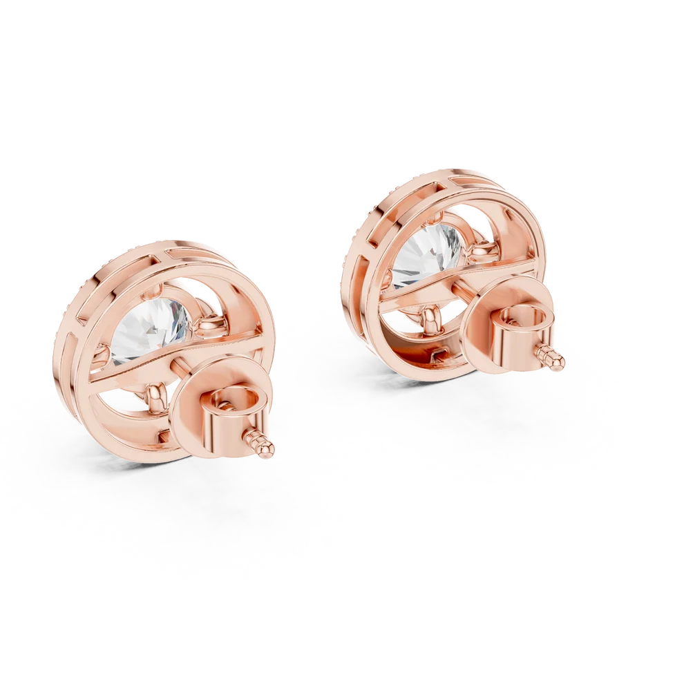 Halo Round Diamond Earrings