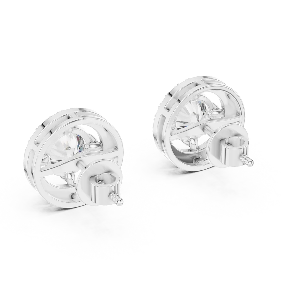 Halo Round Diamond Earrings