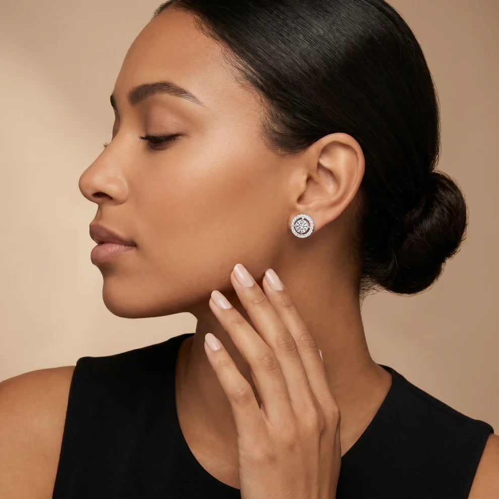 Halo Round Diamond Earrings