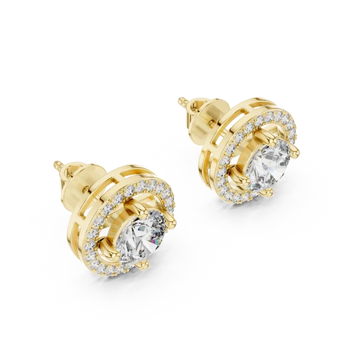 Halo Round Diamond Earrings