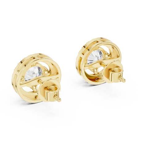 Halo Round Diamond Earrings