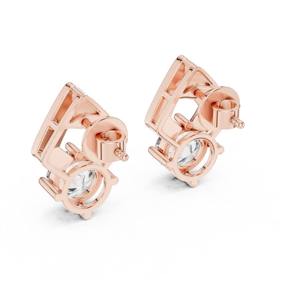 Crest Round Diamond Earrings