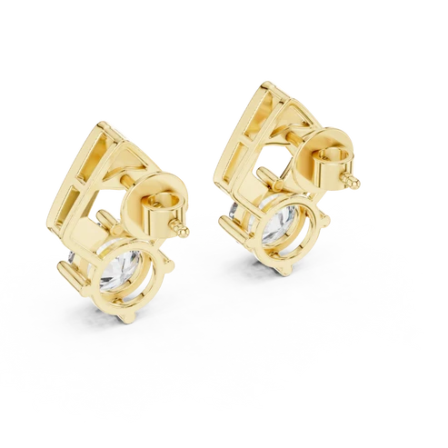Crest Round Diamond Earrings