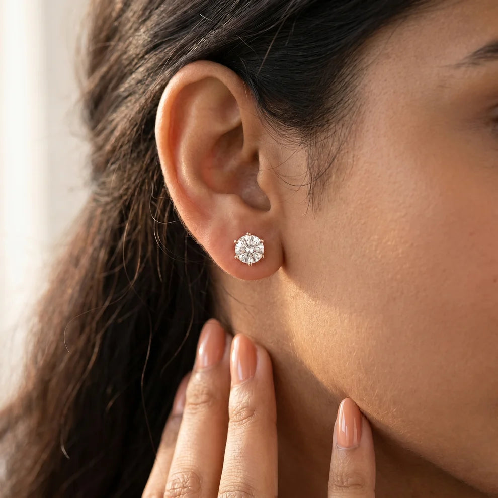 Stella Round Diamond Earrings