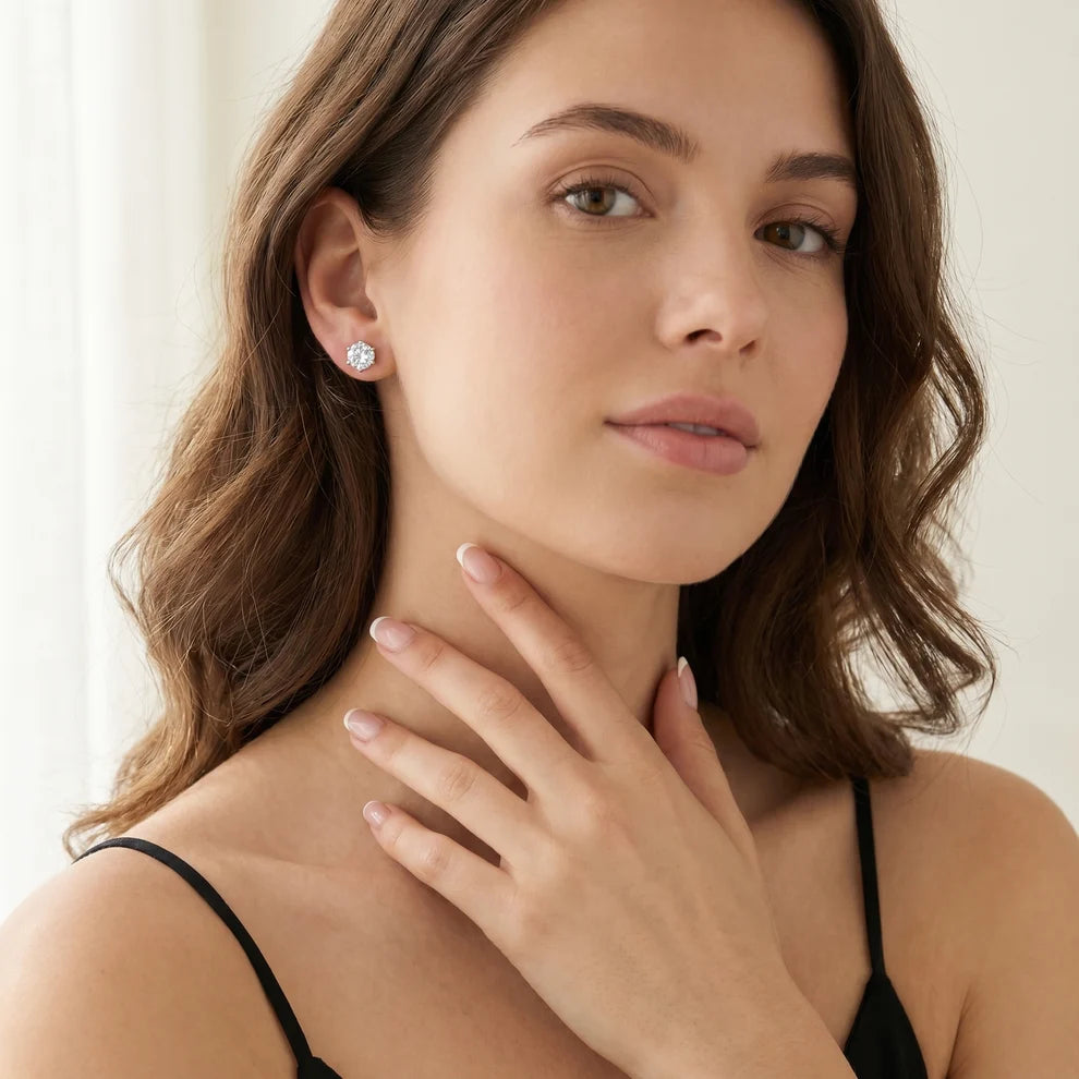 Stella Round Diamond Earrings