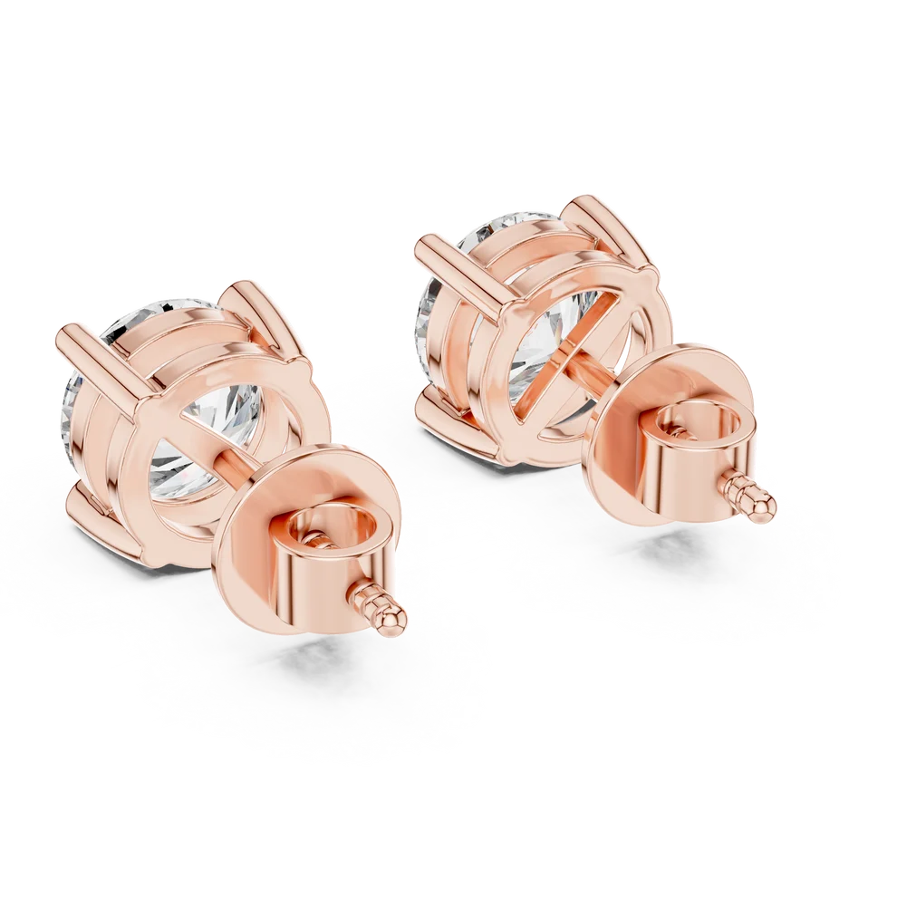 Aurora Four-Prong Round Diamond Earrings