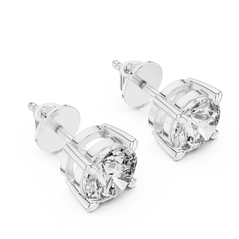 Aurora Four-Prong Round Diamond Earrings