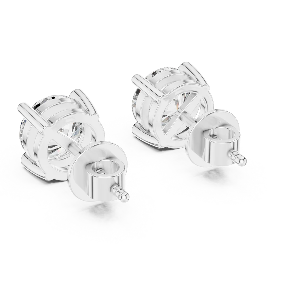 Aurora Four-Prong Round Diamond Earrings
