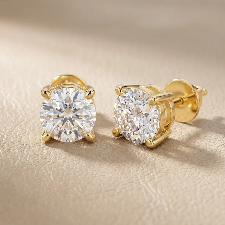 Aurora Four-Prong Round Diamond Earrings