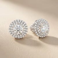 Stella Double-Halo Round Diamond Earrings