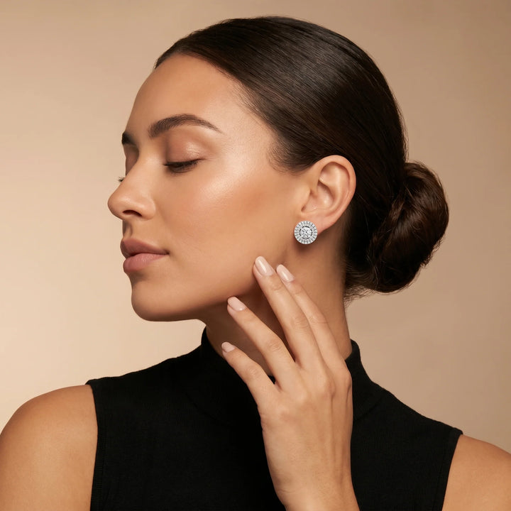 Stella Double-Halo Round Diamond Earrings