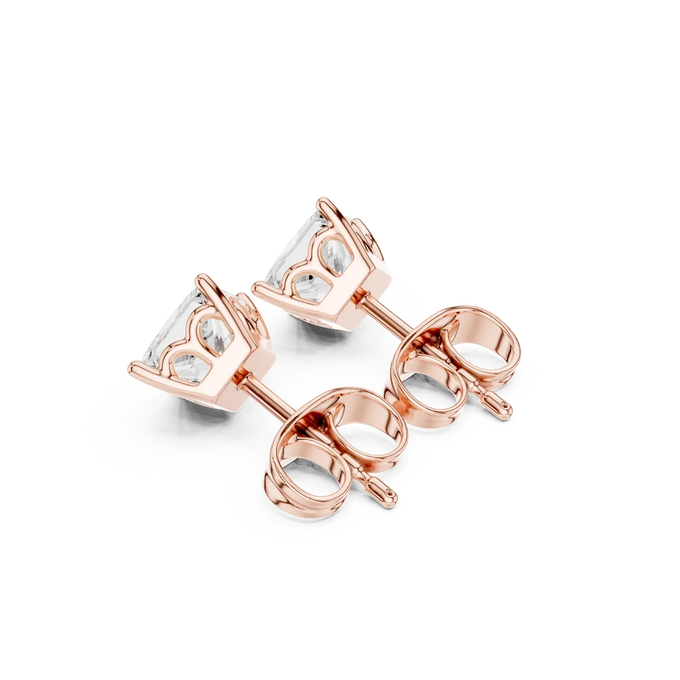 Classic Four-Prong Princess Diamond Earrings