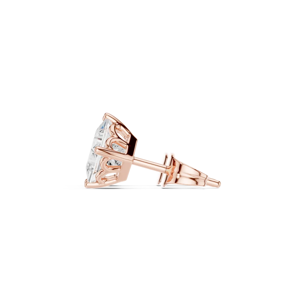 Classic Four-Prong Princess Diamond Earrings