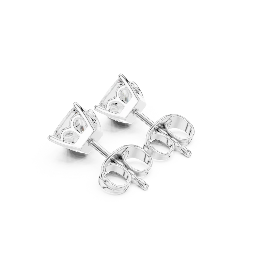 Classic Four-Prong Princess Diamond Earrings