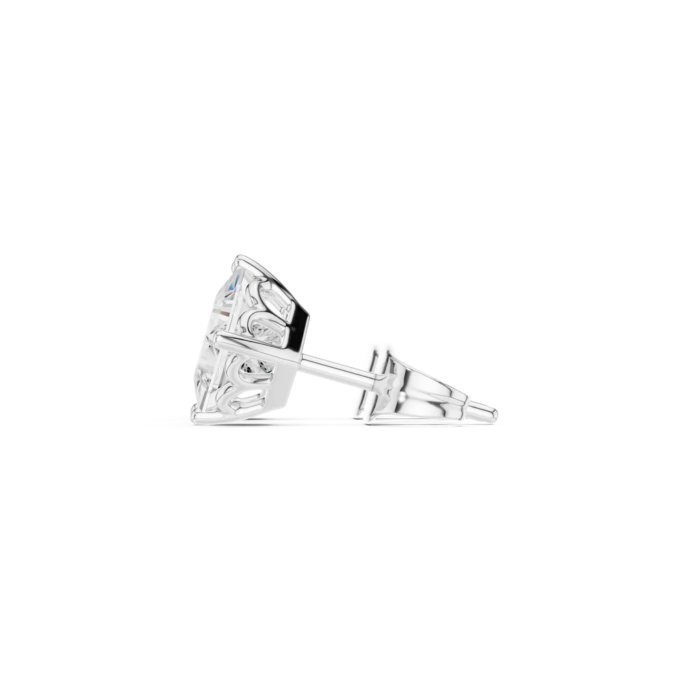 Classic Four-Prong Princess Diamond Earrings