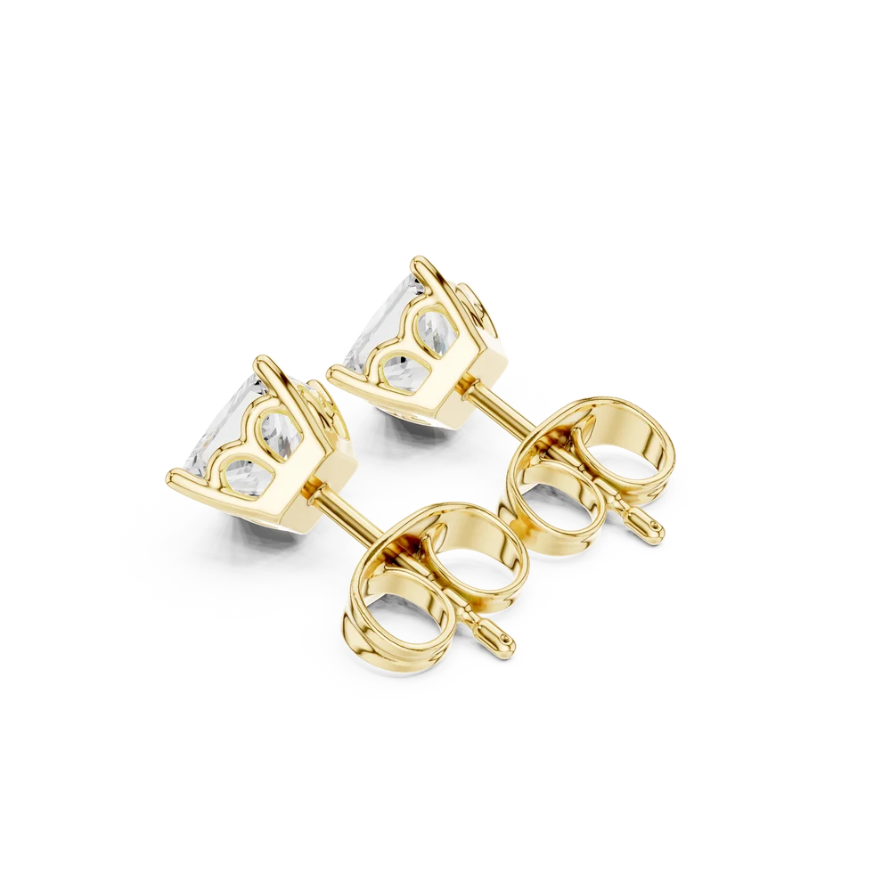 Classic Four-Prong Princess Diamond Earrings