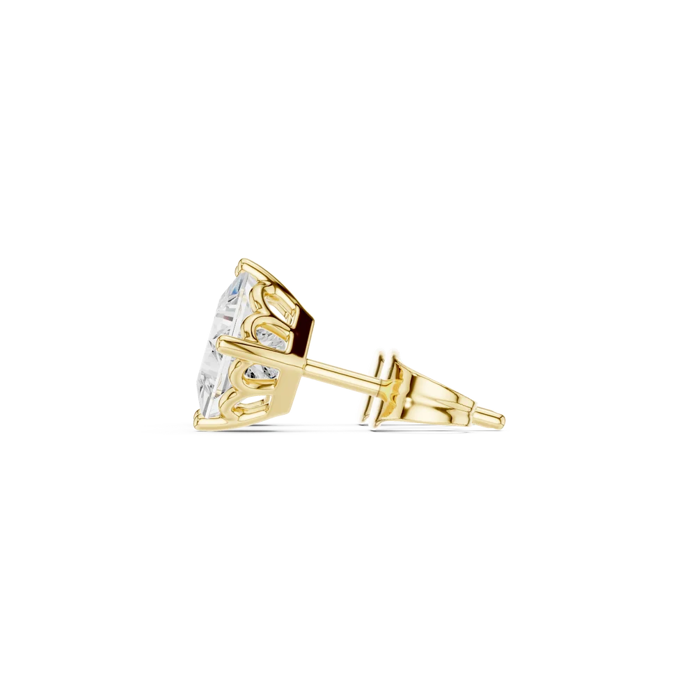 Classic Four-Prong Princess Diamond Earrings
