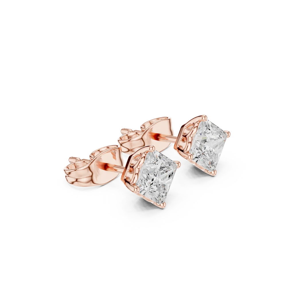 Prism Solitaire Princess Diamond Earrings