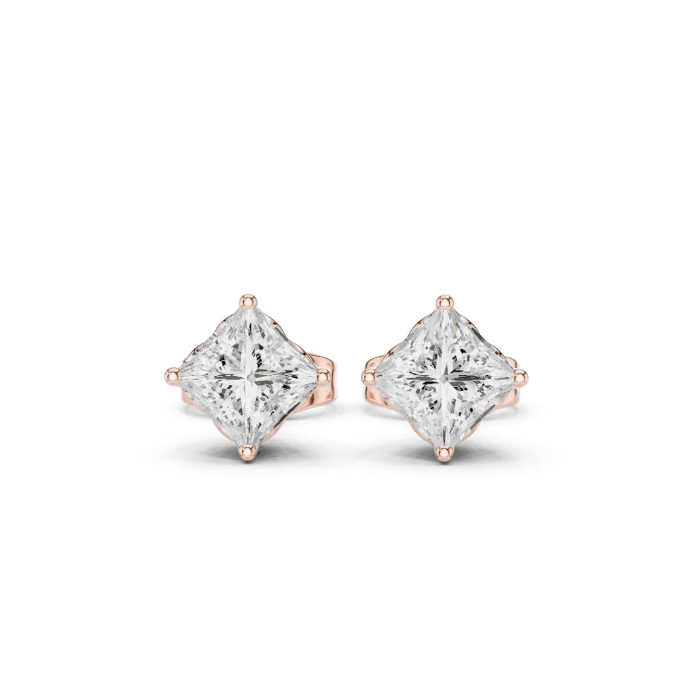 Prism Solitaire Princess Diamond Earrings
