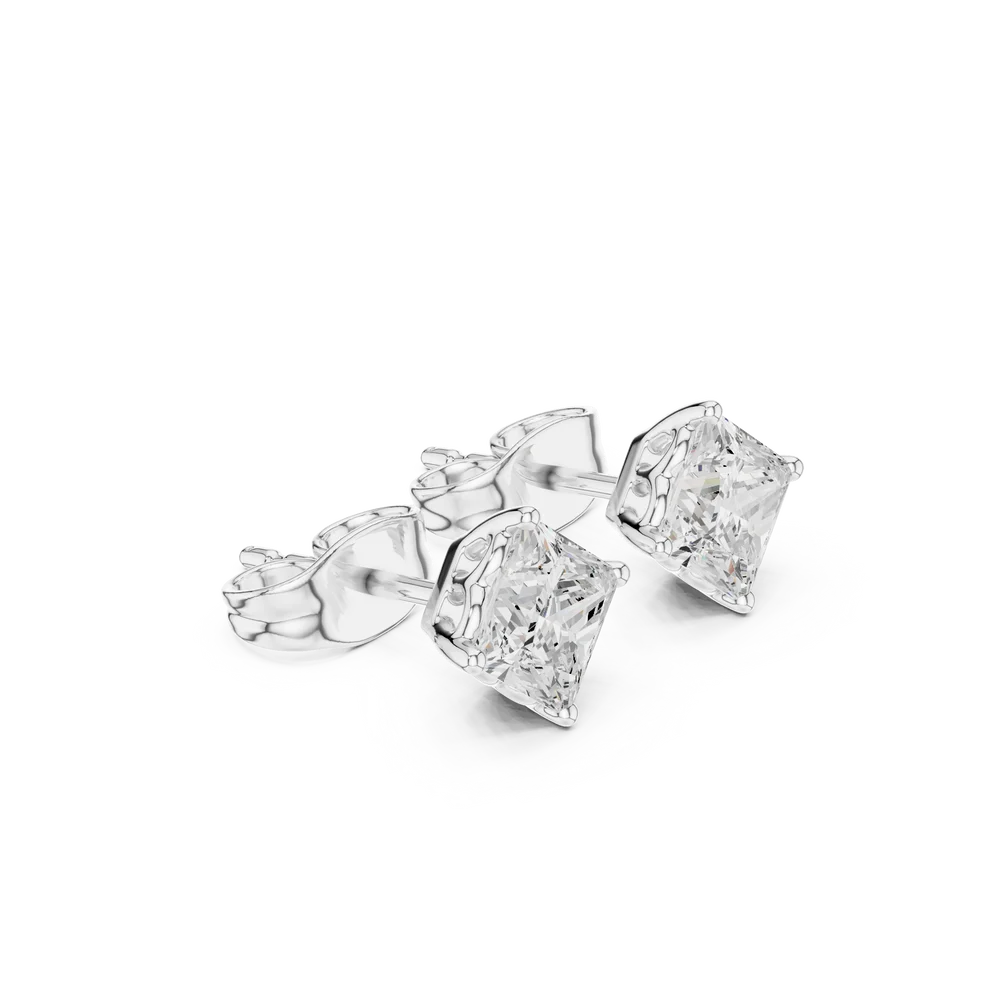 Prism Solitaire Princess Diamond Earrings