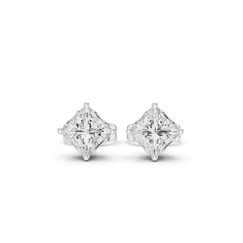 Prism Solitaire Princess Diamond Earrings