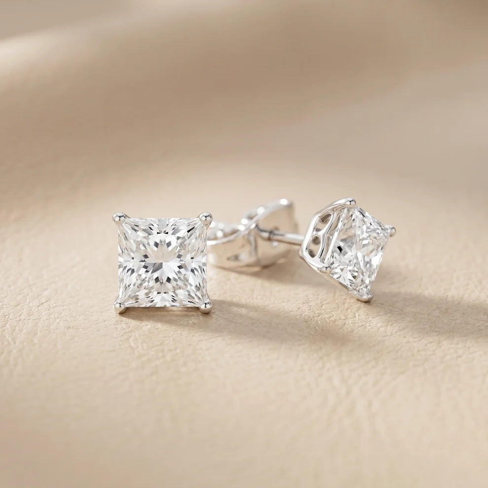 Prism Solitaire Princess Diamond Earrings