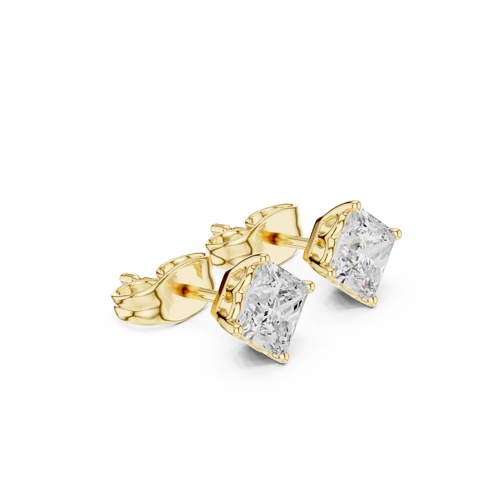 Prism Solitaire Princess Diamond Earrings