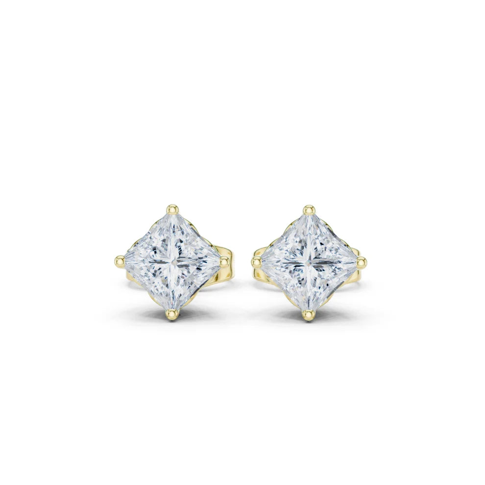 Prism Solitaire Princess Diamond Earrings