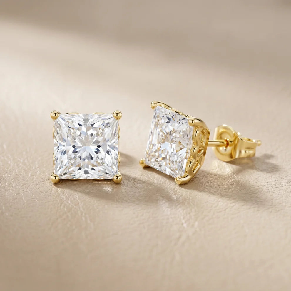 Prism Solitaire Princess Diamond Earrings