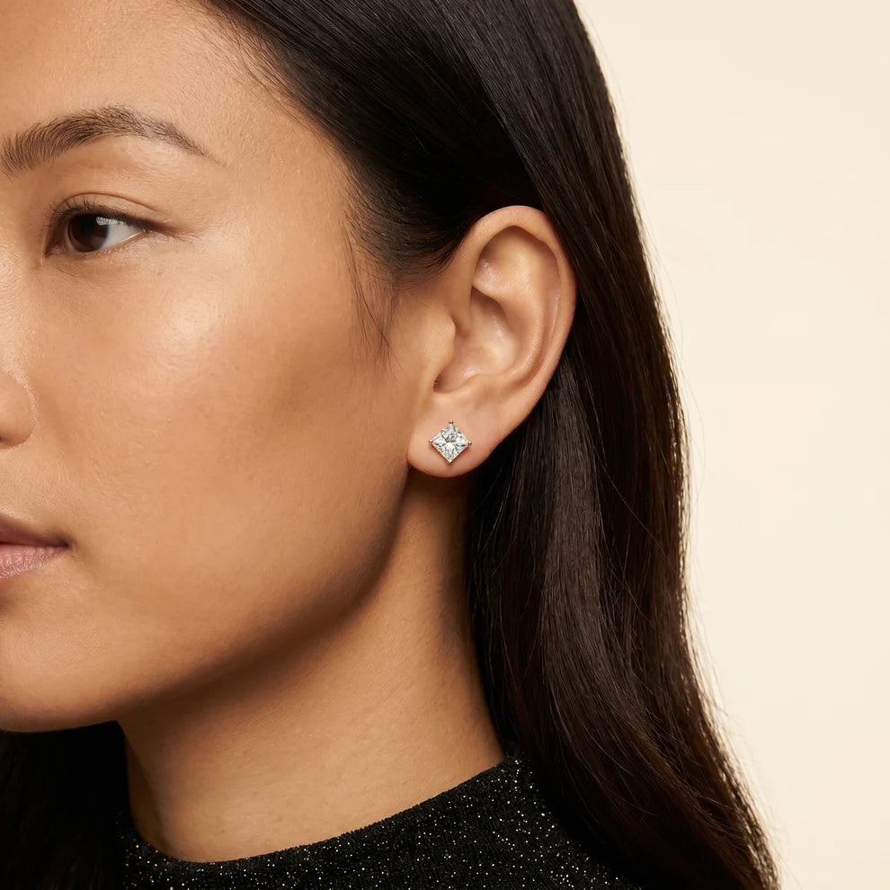 Prism Solitaire Princess Diamond Earrings