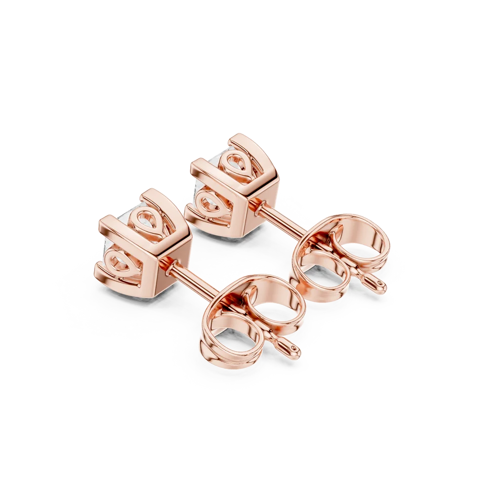 Iris Floral Princess Diamond Earrings