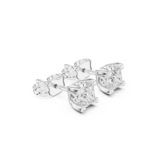 Iris Floral Princess Diamond Earrings