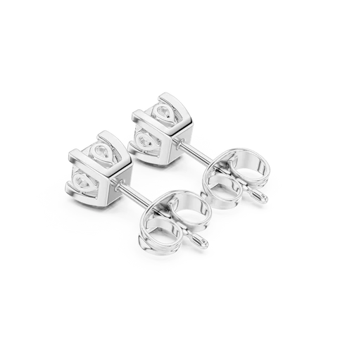Iris Floral Princess Diamond Earrings
