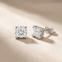 Iris Floral Princess Diamond Earrings