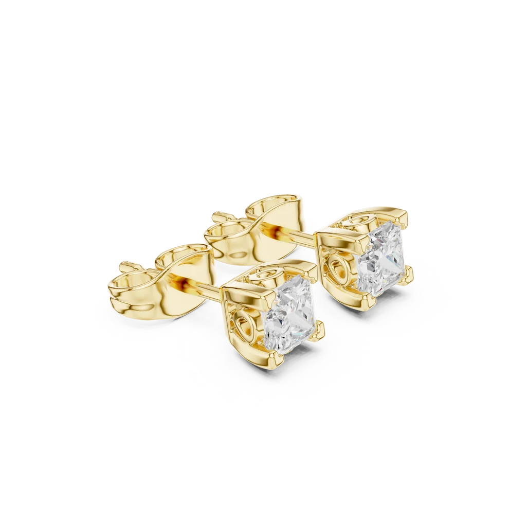 Iris Floral Princess Diamond Earrings