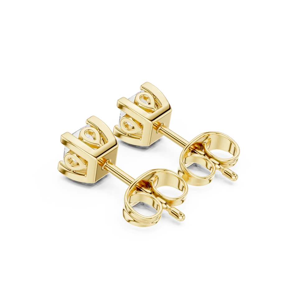 Iris Floral Princess Diamond Earrings