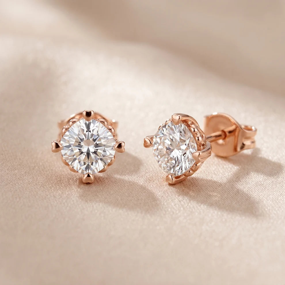 Heritage Solitaire Cushion Diamond Earrings