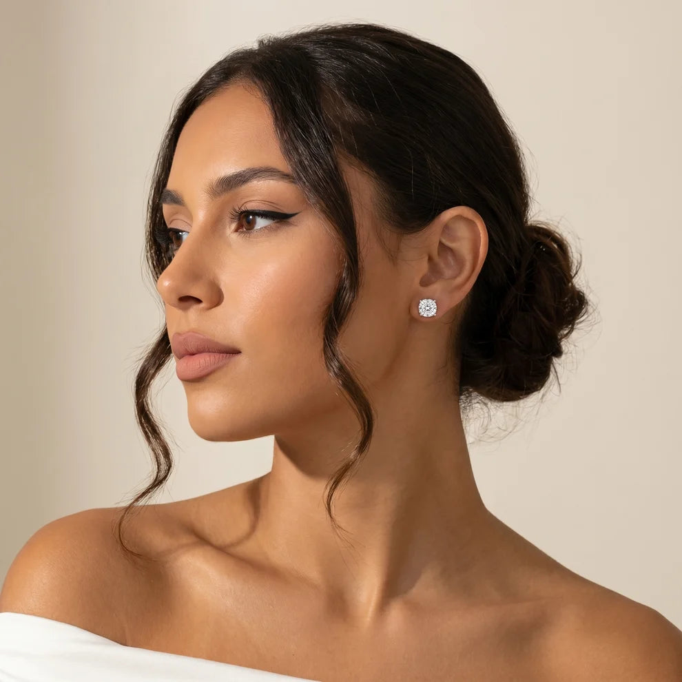 The Amour Cushion Diamond Earrings